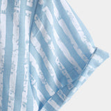 Men's Hawaiian Casual Striped Short Sleeve Summer Shirt