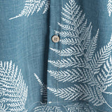 Men's Tropical Blue Button-Up Short Sleeve Summer Shirt
