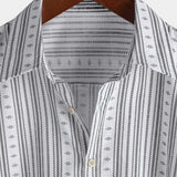 Men's Casual Striped Short Sleeve Summer Button Up Shirt
