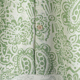 Men's Green Floral Short Sleeve Summer Button-Up Shirt