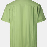 Men's Pocket Linen Cuban Guayabera Summer Camp Button Up Short Sleeve Casual Shirt