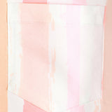 Men's Summer Pink And White Vertical Striped Pocket Button Up Rainbow Short Sleeve Shirt