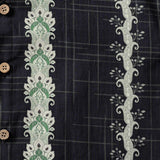 Men's Vintage Hawaiian Botanical Stripe Cotton Breathable Summer Holiday Short Sleeve Shirt