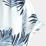 Men's Hawaiian Casual Holiday Cotton Pocket Button-Up Summer Beach Short Sleeve Shirt