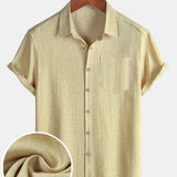 Men's Casual Comfort Solid Sport Short Sleeve Shirt