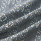 Men's Vintage Vertical Striped Short Sleeve 70s Aztec Print Grey Shirt