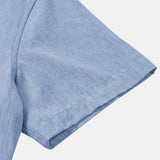 Men's Comfort Solid Blue Sport Short Sleeve Shirt