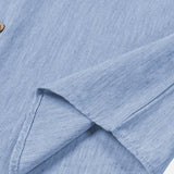 Men's Comfort Solid Blue Sport Short Sleeve Shirt