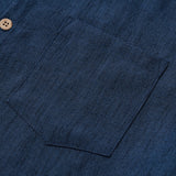 Men's Casual Solid Henley Collar Summer Short Sleeve Shirt