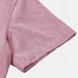 Men's Comfort Solid Pink Sport Short Sleeve Shirt