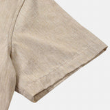 Men's Comfort Solid Beige Sport Short Sleeve Shirt