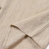 Men's Comfort Solid Beige Sport Short Sleeve Shirt