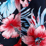Men's Hawaii Tropical Plant Print Floral Cotton Shirt