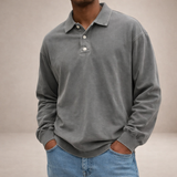 DIVENZIO – CASUAL MEN'S POLO SHIRT WITH LONG SLEEVES