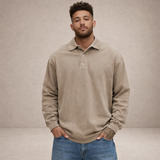 DIVENZIO – CASUAL MEN'S POLO SHIRT WITH LONG SLEEVES
