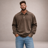 DIVENZIO – CASUAL MEN'S POLO SHIRT WITH LONG SLEEVES