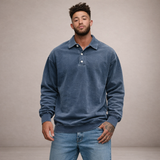 DIVENZIO – CASUAL MEN'S POLO SHIRT WITH LONG SLEEVES