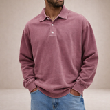 DIVENZIO – CASUAL MEN'S POLO SHIRT WITH LONG SLEEVES