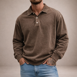 DIVENZIO – CASUAL MEN'S POLO SHIRT WITH LONG SLEEVES