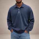 DIVENZIO – CASUAL MEN'S POLO SHIRT WITH LONG SLEEVES
