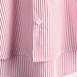 Men's Cotton Striped Stand Collar Short Sleeve Shirt