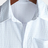 Men's Summer Solid Colour Pocket Casual Short Sleeve Shirt