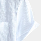 Men's Summer Solid Colour Pocket Casual Short Sleeve Shirt