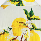 Men's Lemon Print Short Sleeve Button-Up Beach Summer Hawaiian Shirt