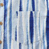 Men's Retro Tie Dye Vertical Striped Cotton Breathable Cool Resort Vacation Short Sleeve Shirt