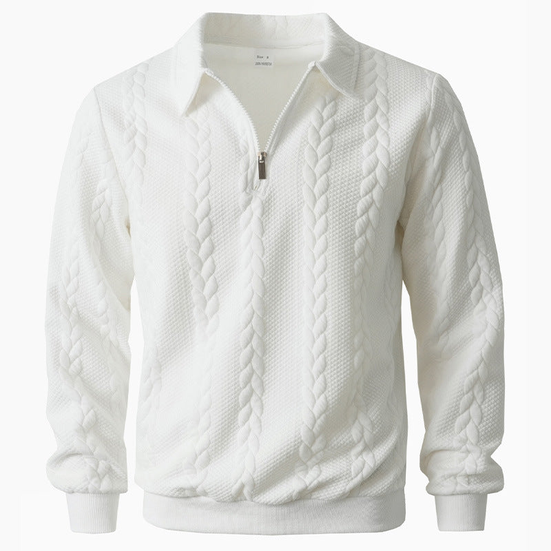 SIMONE™ | ELEGANT POLO SHIRT WITH QUARTER ZIPPER IN KNIT