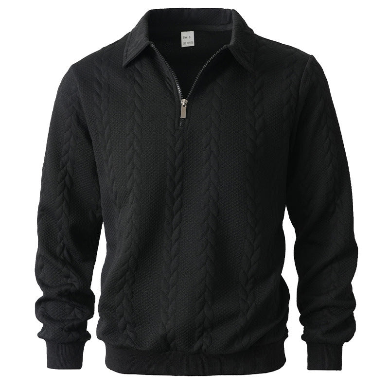 SIMONE™ | ELEGANT POLO SHIRT WITH QUARTER ZIPPER IN KNIT