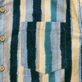Men's Retro Multi Colour Striped Cotton Cool Comfort Beach Party Holiday Short Sleeve Shirt