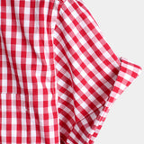 Men's Plaid Cotton Casual Solid Colour Pocket Summer Holiday Button Up Short Sleeve Shirt