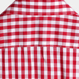 Men's Plaid Cotton Casual Solid Colour Pocket Summer Holiday Button Up Short Sleeve Shirt
