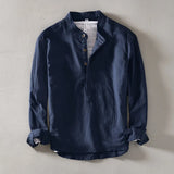 CALLUM LINEN MANDARIN SHIRT