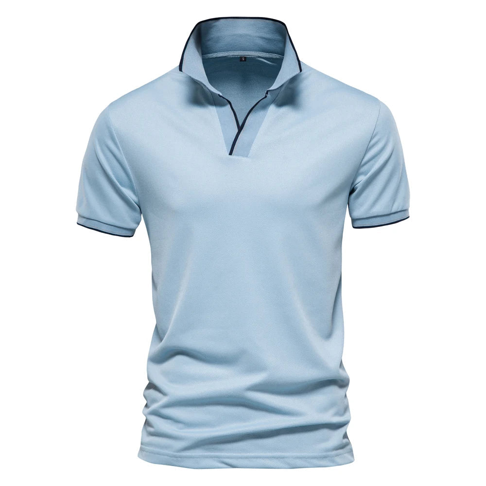 BENJAMIN™ | MEN'S POLO SHIRT WITH V-NECK