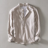 CALLUM LINEN MANDARIN SHIRT