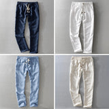 Harrington 100% Linen Trousers with Easy Waist Comfort