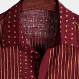 Men's Breathable Cotton Short Sleeve Striped Shirt