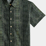 Men's Vintage Boho Pattern Cotton Lightweight Breathable Cool Summer Holiday Short Sleeve Shirt
