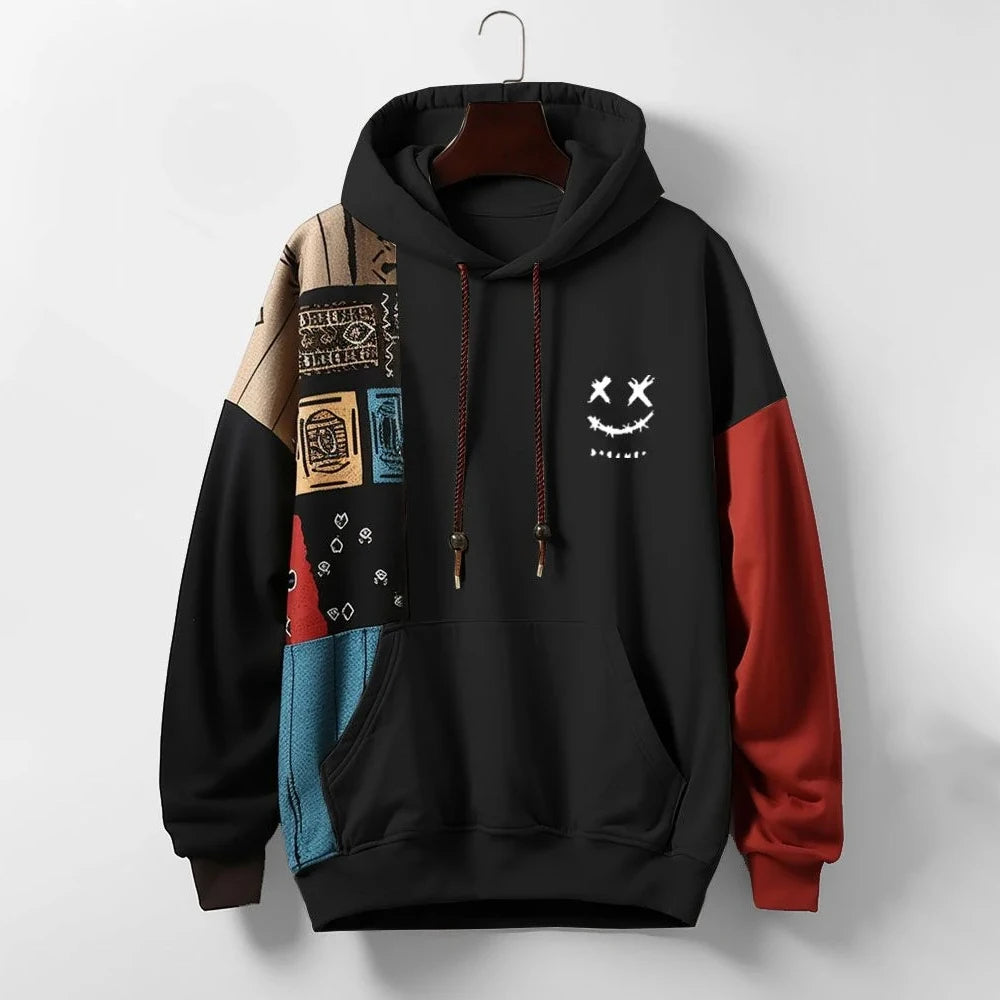 AXEL / URBAN PATCHWORK HOODIE WITH HOOD